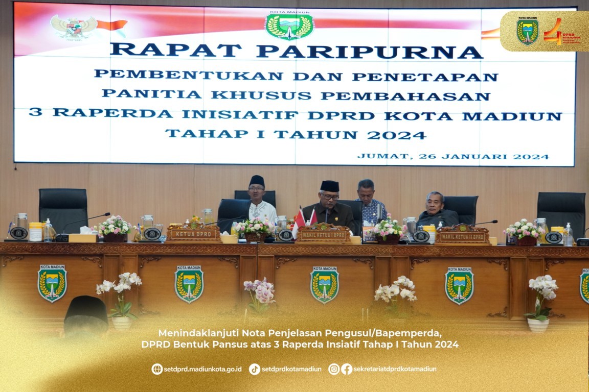 Menindaklanjuti Nota Penjelasan Pengusul/Bapemperda, DPRD Bentuk Pansus ...